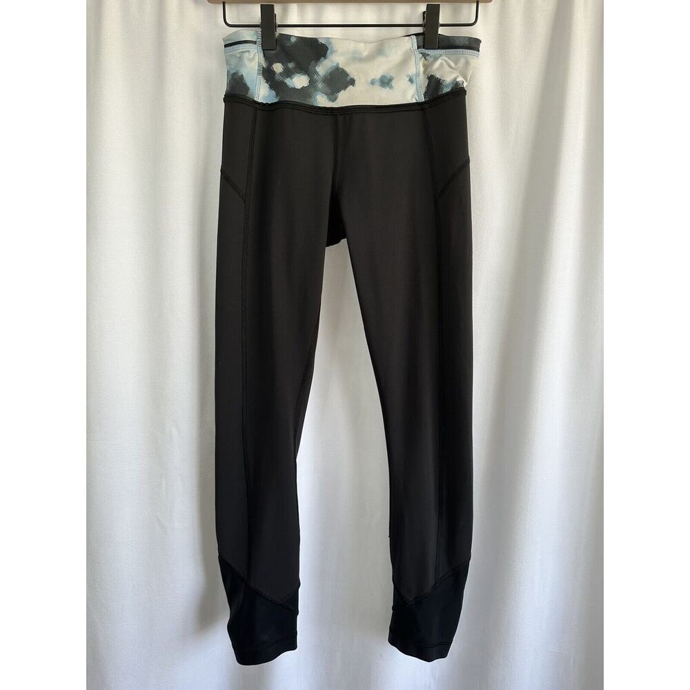 Lululemon Black Athletic Leggings w/ Leg Scrunch Detail Athleisure Size Womens 4